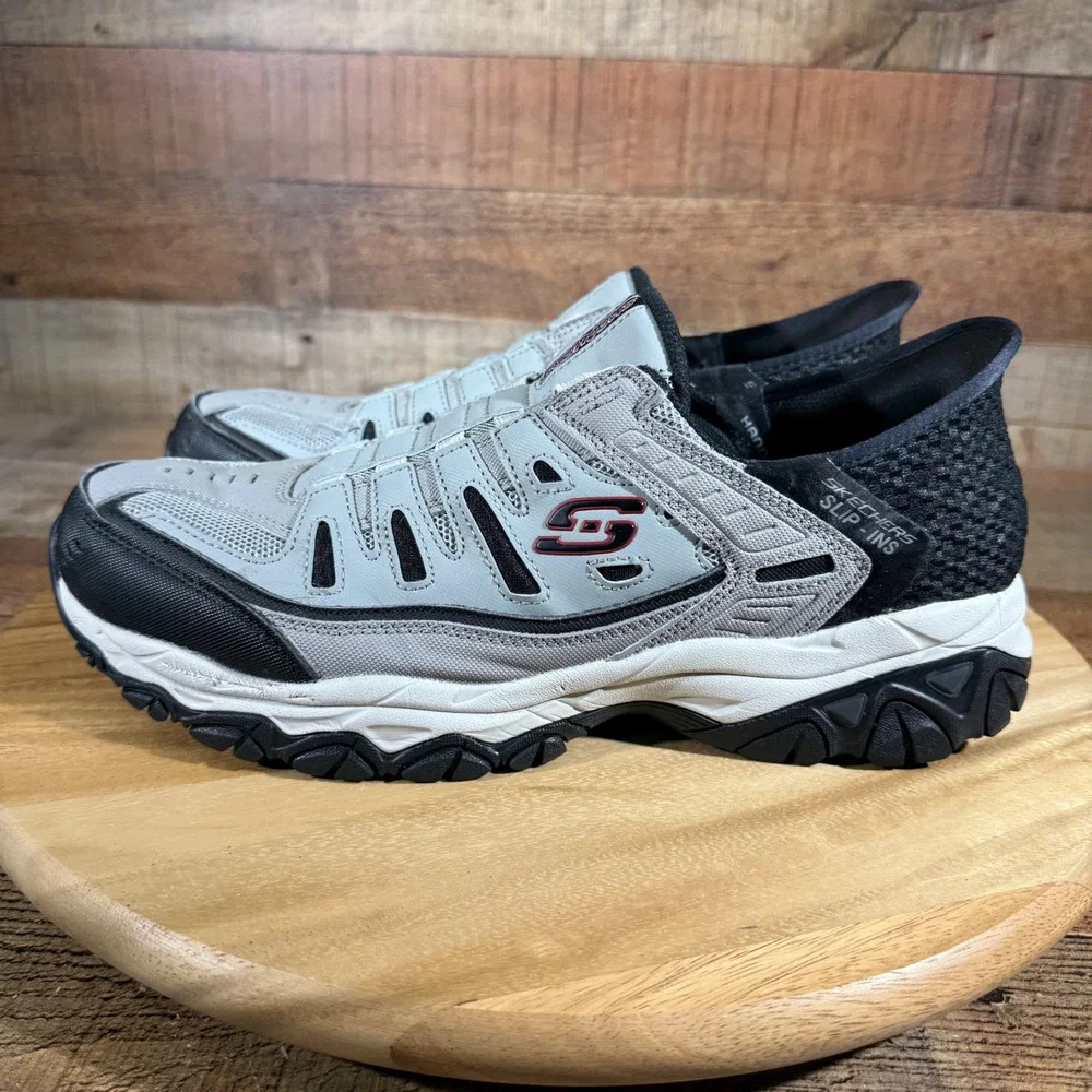 Skechers Shoes Mens 11 Grey Black Slip-ins Afterburn M. Fit Ridgeburn 237563